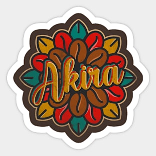 Akira Typography on Coffee Sticker